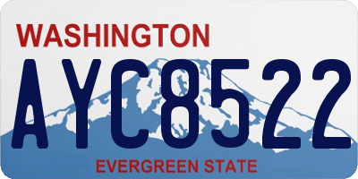 WA license plate AYC8522