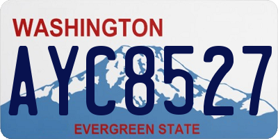 WA license plate AYC8527
