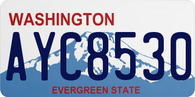 WA license plate AYC8530