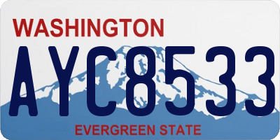 WA license plate AYC8533