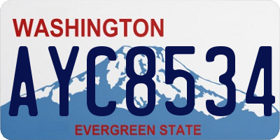 WA license plate AYC8534