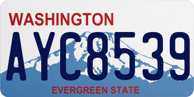 WA license plate AYC8539