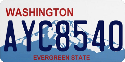 WA license plate AYC8540