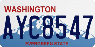 WA license plate AYC8547
