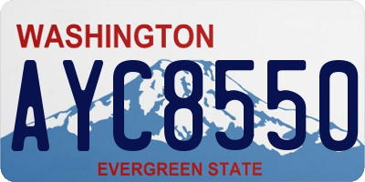 WA license plate AYC8550