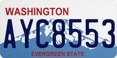WA license plate AYC8553
