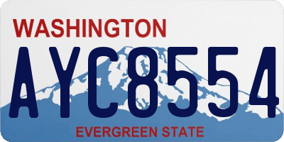 WA license plate AYC8554