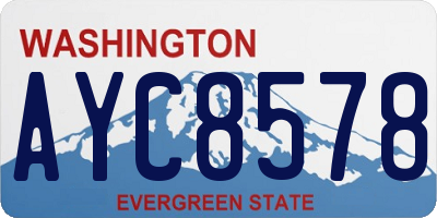 WA license plate AYC8578