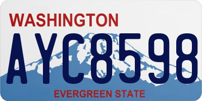 WA license plate AYC8598