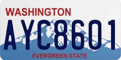 WA license plate AYC8601