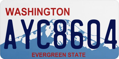 WA license plate AYC8604
