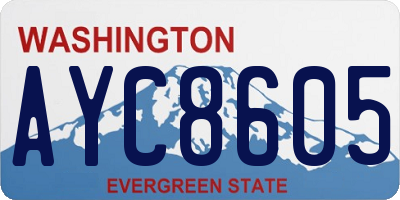 WA license plate AYC8605