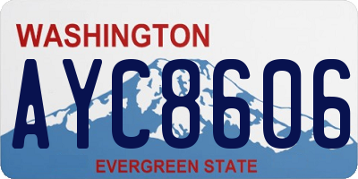 WA license plate AYC8606