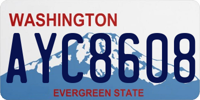 WA license plate AYC8608