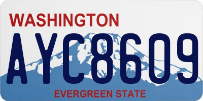 WA license plate AYC8609