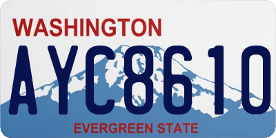 WA license plate AYC8610