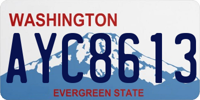 WA license plate AYC8613