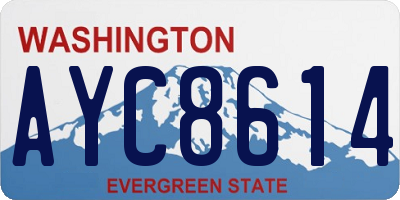 WA license plate AYC8614
