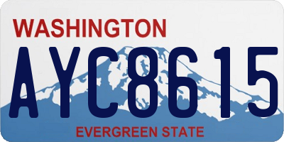 WA license plate AYC8615