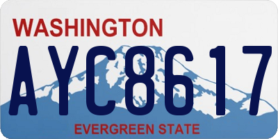 WA license plate AYC8617