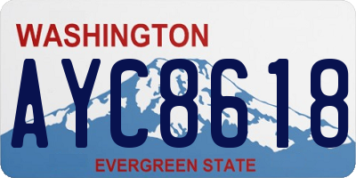 WA license plate AYC8618