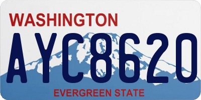 WA license plate AYC8620