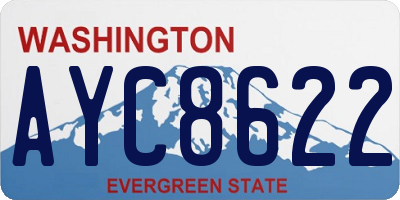 WA license plate AYC8622