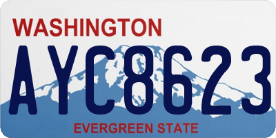 WA license plate AYC8623