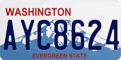 WA license plate AYC8624