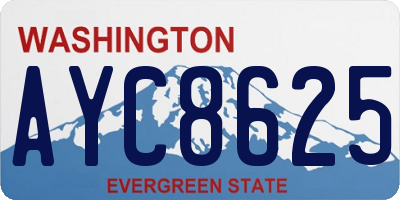 WA license plate AYC8625