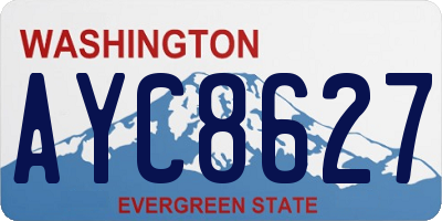 WA license plate AYC8627
