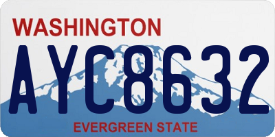 WA license plate AYC8632
