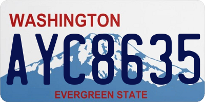 WA license plate AYC8635