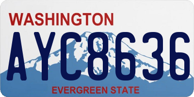 WA license plate AYC8636