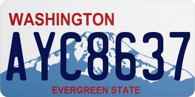 WA license plate AYC8637