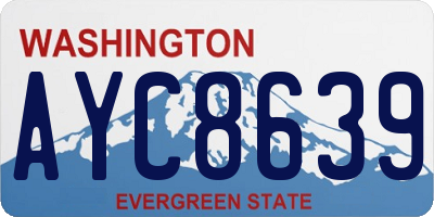WA license plate AYC8639