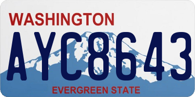 WA license plate AYC8643
