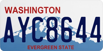 WA license plate AYC8644