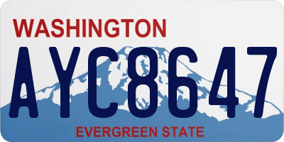 WA license plate AYC8647