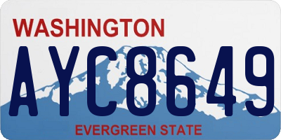 WA license plate AYC8649