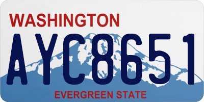 WA license plate AYC8651