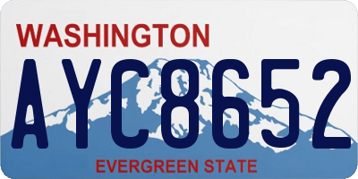 WA license plate AYC8652