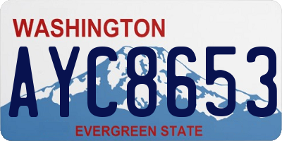WA license plate AYC8653