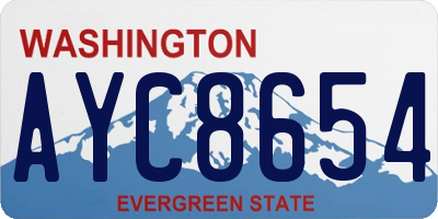 WA license plate AYC8654