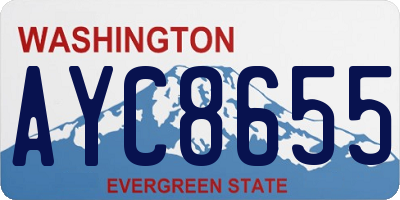 WA license plate AYC8655