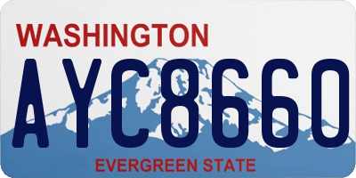 WA license plate AYC8660