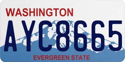 WA license plate AYC8665