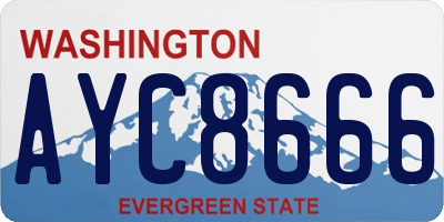 WA license plate AYC8666