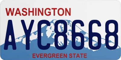 WA license plate AYC8668