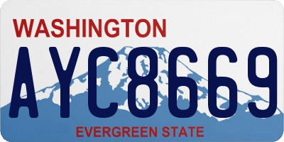 WA license plate AYC8669